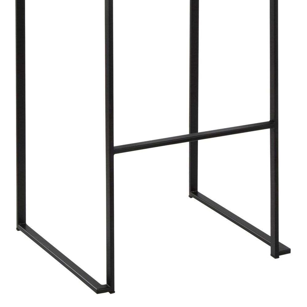 Lumisource Fuji Stackable Barstool with Camel Faux Leather Cushion in Black &#40;Set of 2&#41;, , large