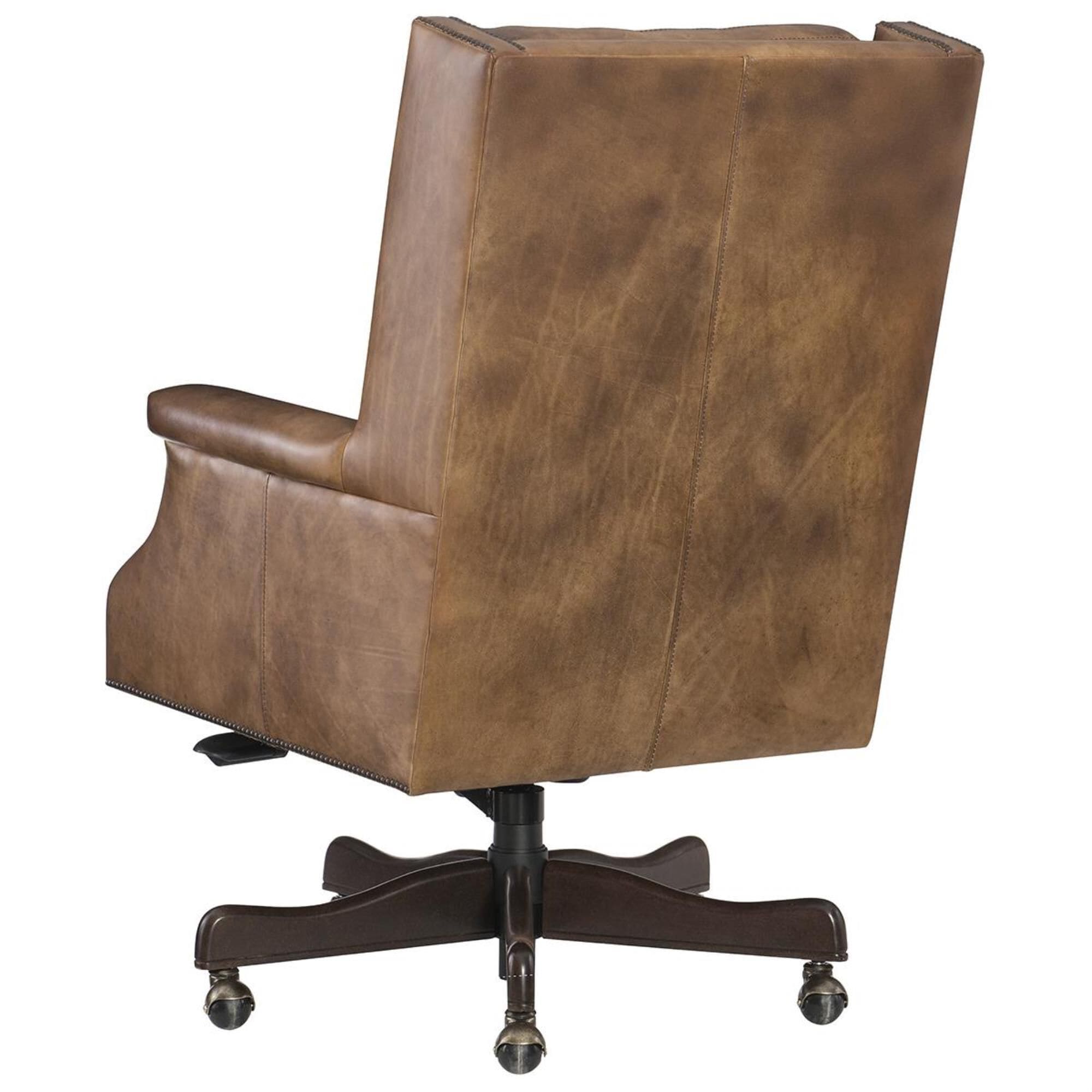 Hooker Furniture Beckett Swivel Desk Chair in Natchez Brown