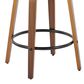LumiSource Lombardi 26" Swivel Counter Stool with Cream Faux Leather Upholstery in Walnut and Black (Set of 2), , large