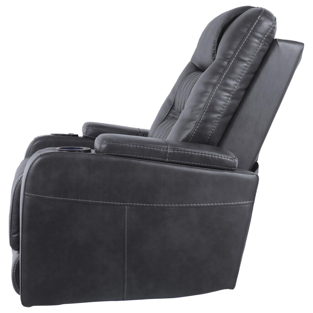 Signature Design by Ashley Composer Power Recliner with Adjustable Headrest in Grey Nebraska