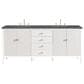 James Martin Vanities Myrrin 72" Double Vanity in Bright White with 3 cm Parisien Bleu Quartz Top, , large