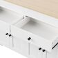 HOMLUX 75" Kitchen Island with Extendable Dining Table in White, , large