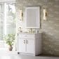 James Martin Bellshire 36" Single Bathroom Vanity in Bright White with 3 cm Siberian Silestone Top and Rectangular Sink, , large