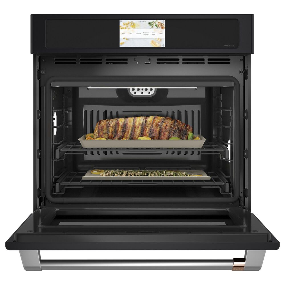 Cafe 2-Piece Kitchen Package with Matte Black 30" Smart Built-In Convection Single Wall Oven and Black 30" Touch Control Induction Cooktop, , large