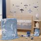 Lambs and Ivy Little Aviator 3-Piece Crib Bedding Set in Blue and White, , large