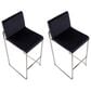 Lumisource Fuji High Back Barstool with Black Velvet in Stainless Steel (Set of 2), , large