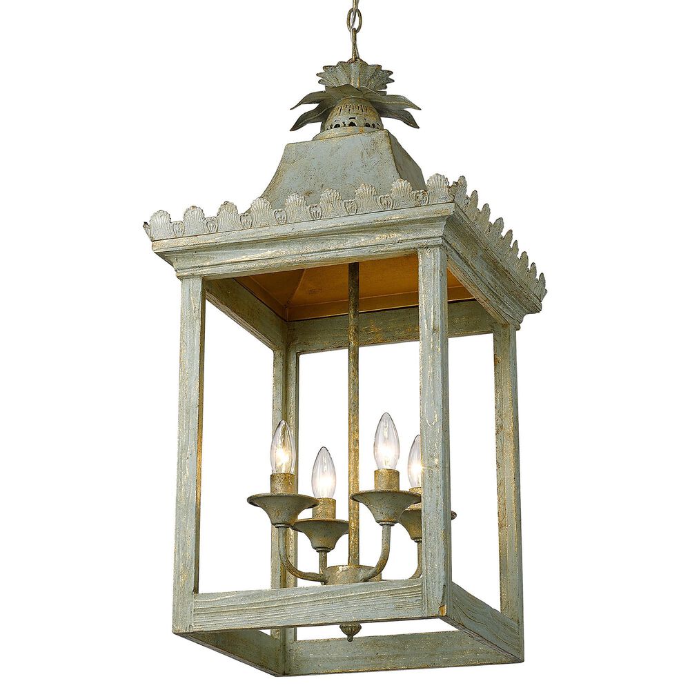 Golden Lighting Finley 4-Light Pendant in Vintage Sage, , large