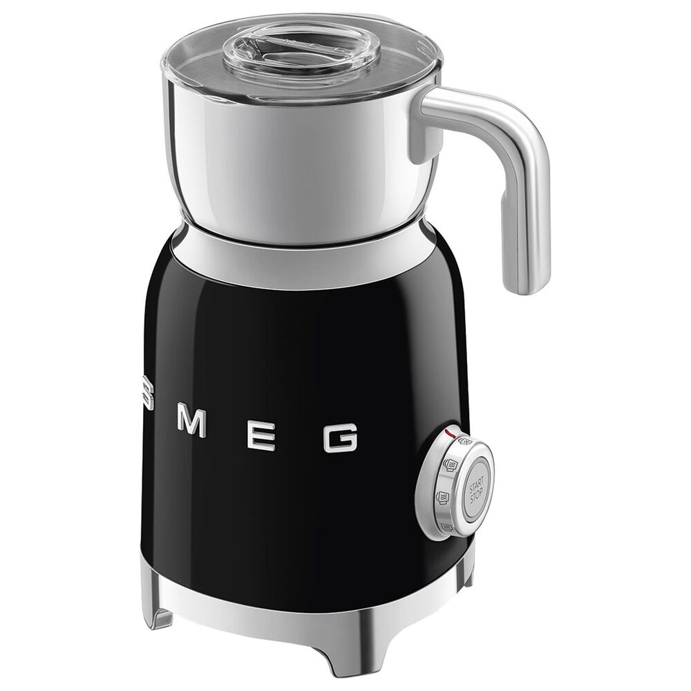 Smeg 20 Oz Retro Style Milk Frother in Black and Polished Chrome, , large