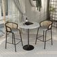 Leisuremod Verve 36" Round Bar Height Dining Table with Sintered Stone Top in Black and White - Table Only, , large