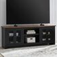 Ashley Wildenauer 76" Extra Large TV Stand with Fireplace Option in Brown and Black, , large