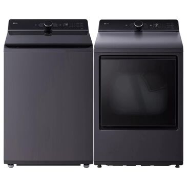 LG 5.3 Cu. Ft. Top Load Washer and 7.3 Cu. Ft. Electric Dryer with AI Sensing in Matte Black, , large