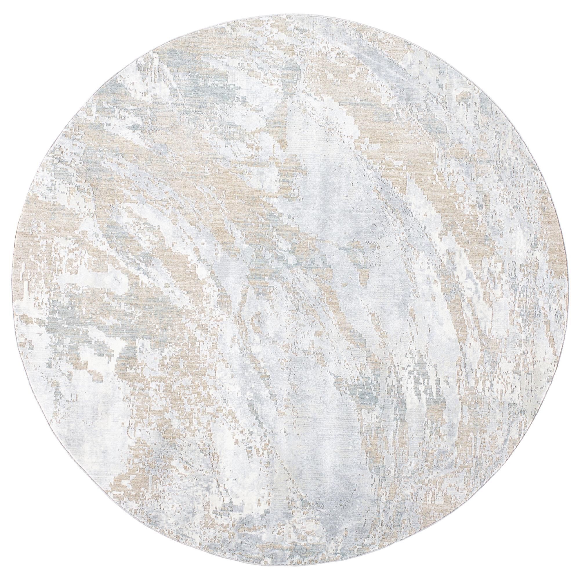 Surya Brunswick Cream, Taupe, Tan, Light Slate, Blue and Gray 6'7