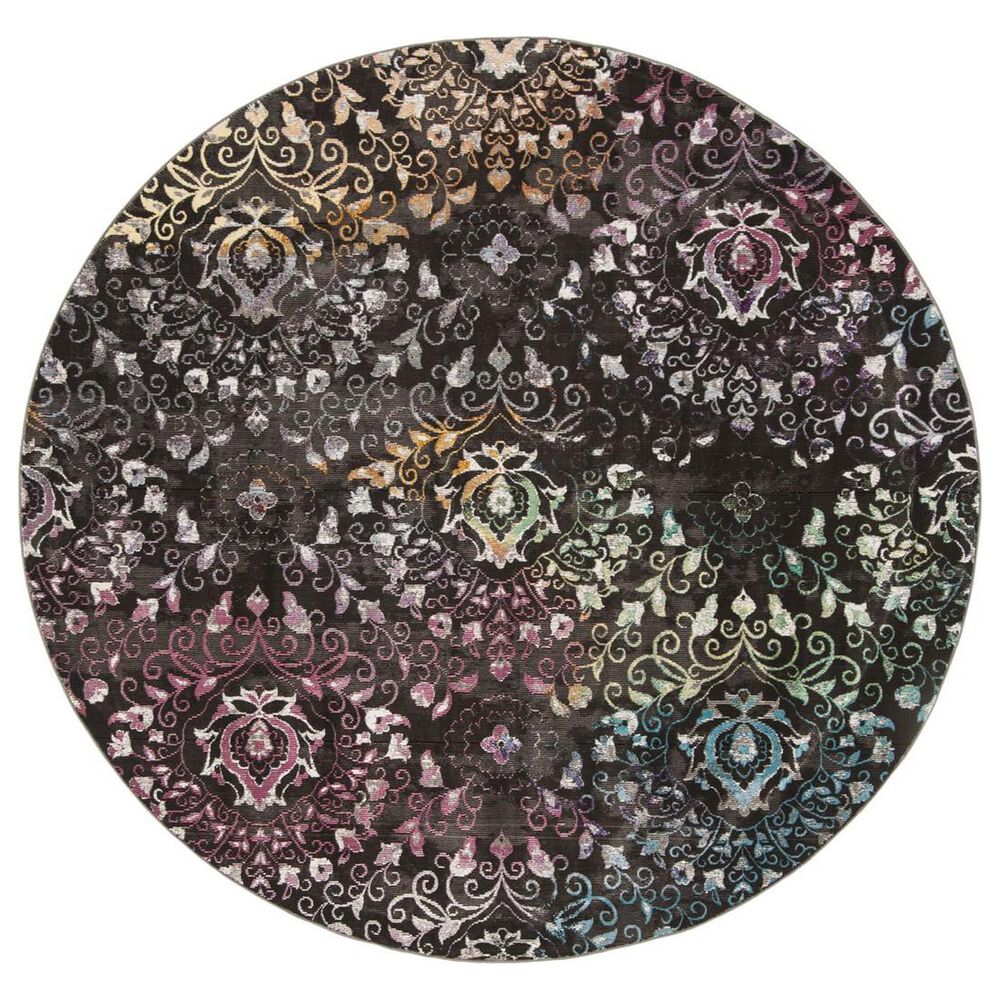 Safavieh Aria 6"6" Round Brown and Multicolor Area Rug, , large