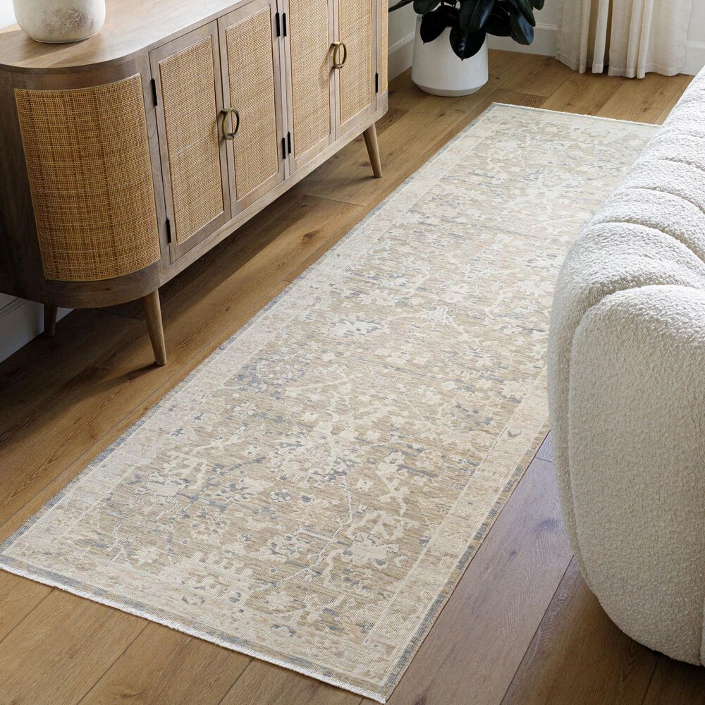 Surya Once Upon a Time Light Brown, Light Gray, Tan, Ivory and Gray 2&#39;11&quot; x 9&#39;10&quot; Runner, , large