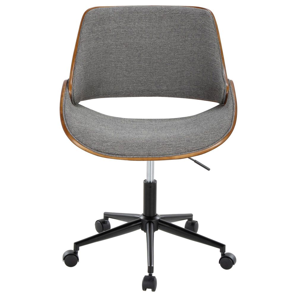Lumisource Fabrizzi Office Chair with Grey Cushion in Walnut and Black, , large