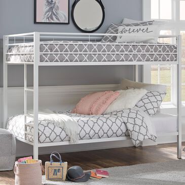 Signature Design by Ashley Broshard Twin over Twin Metal Bunk Bed in White, , large
