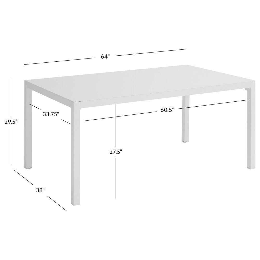 Linon Home Decor Holland 64" Outdoor Dining Table in White, , large