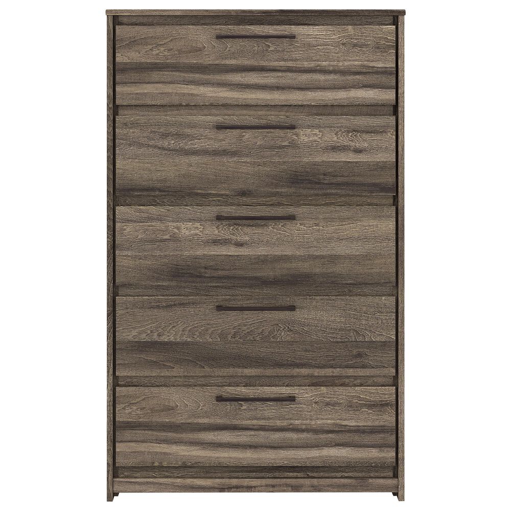 Ashley Elbrim 5-Drawer Chest in Weathered Brown, , large