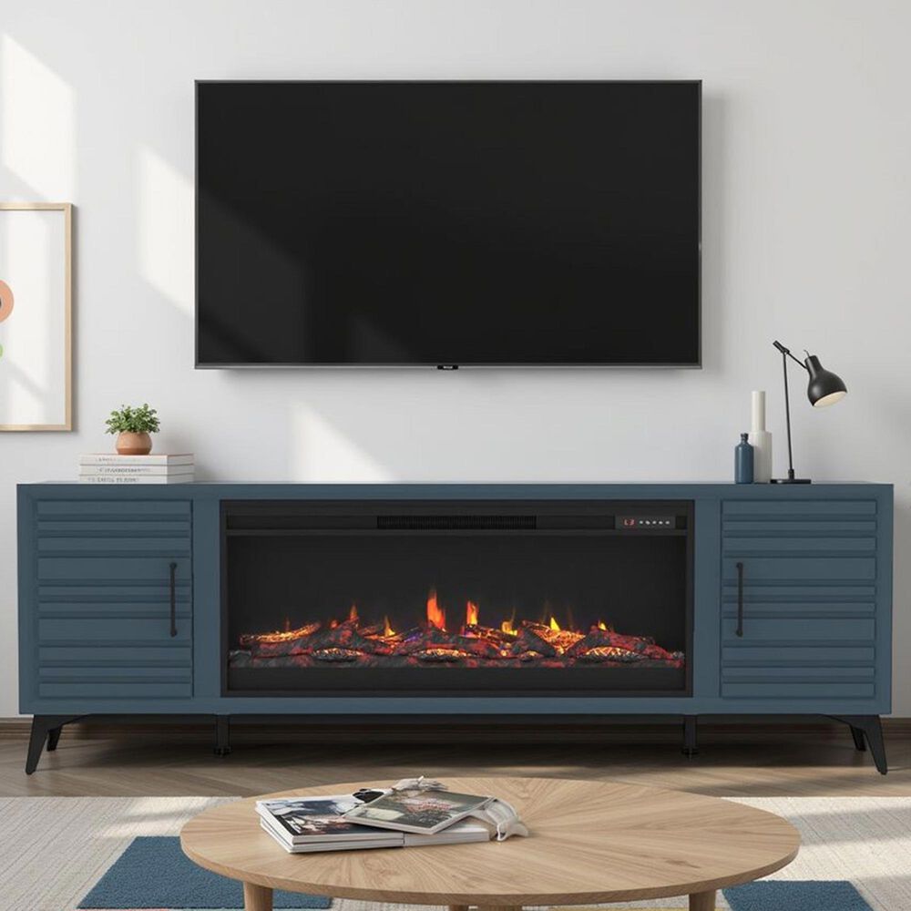 Endress International Malibu 78" Fireplace TV Stand in Denim, , large