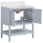 37B Ravello 30" Single Bathroom Vanity Cabinet in Soft Blue with Marble Top and Backsplash, , large