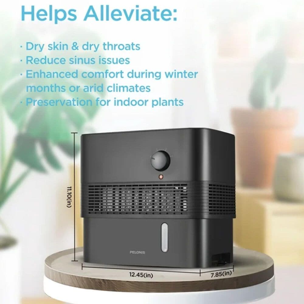 Pelonis 1-Gallon Evaporative Humidifier in Black, , large
