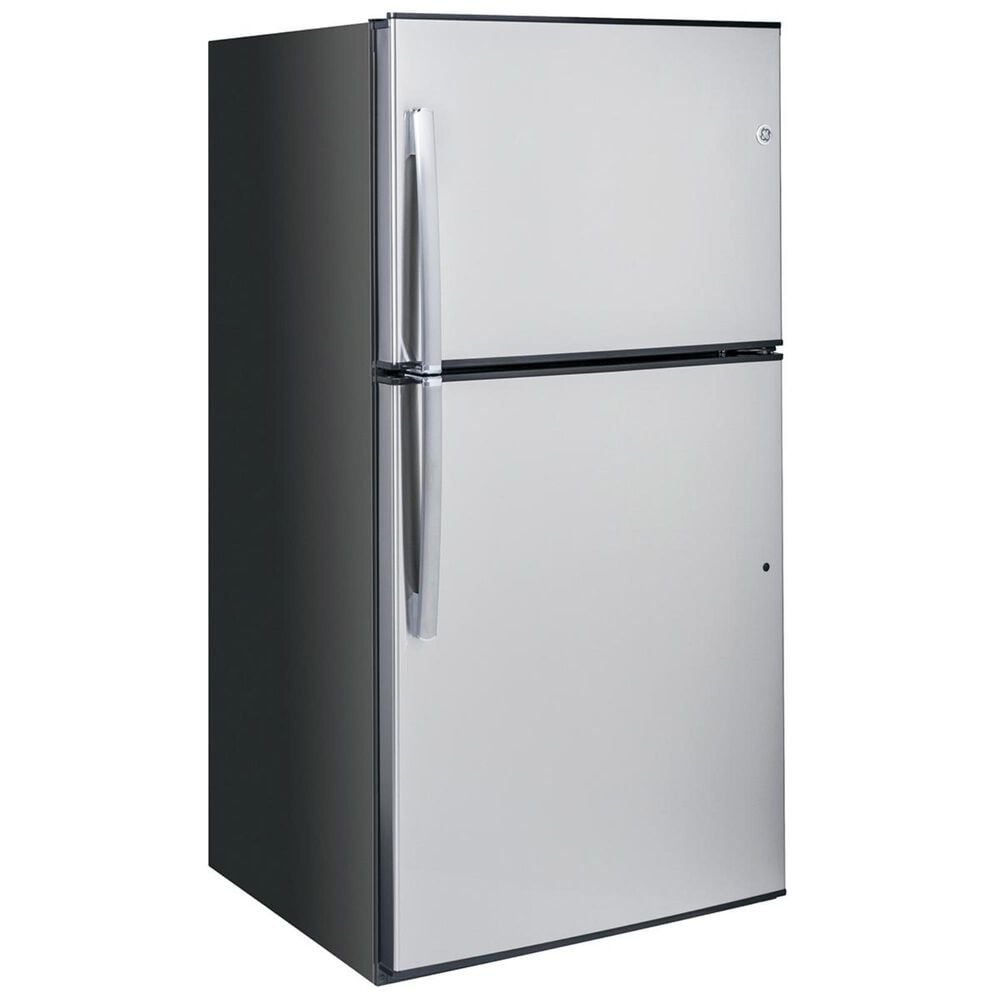 GE Appliances 21.1 Cu. Ft. Energy Star Top-Freezer Refrigerator in Stainless Steel, , large