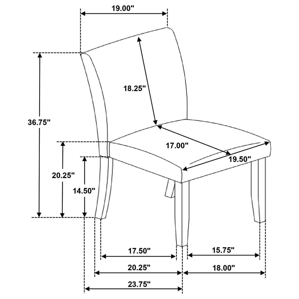Coaster Cantley Dining Side Chair with Beige Cushion in Rich Brown, , large