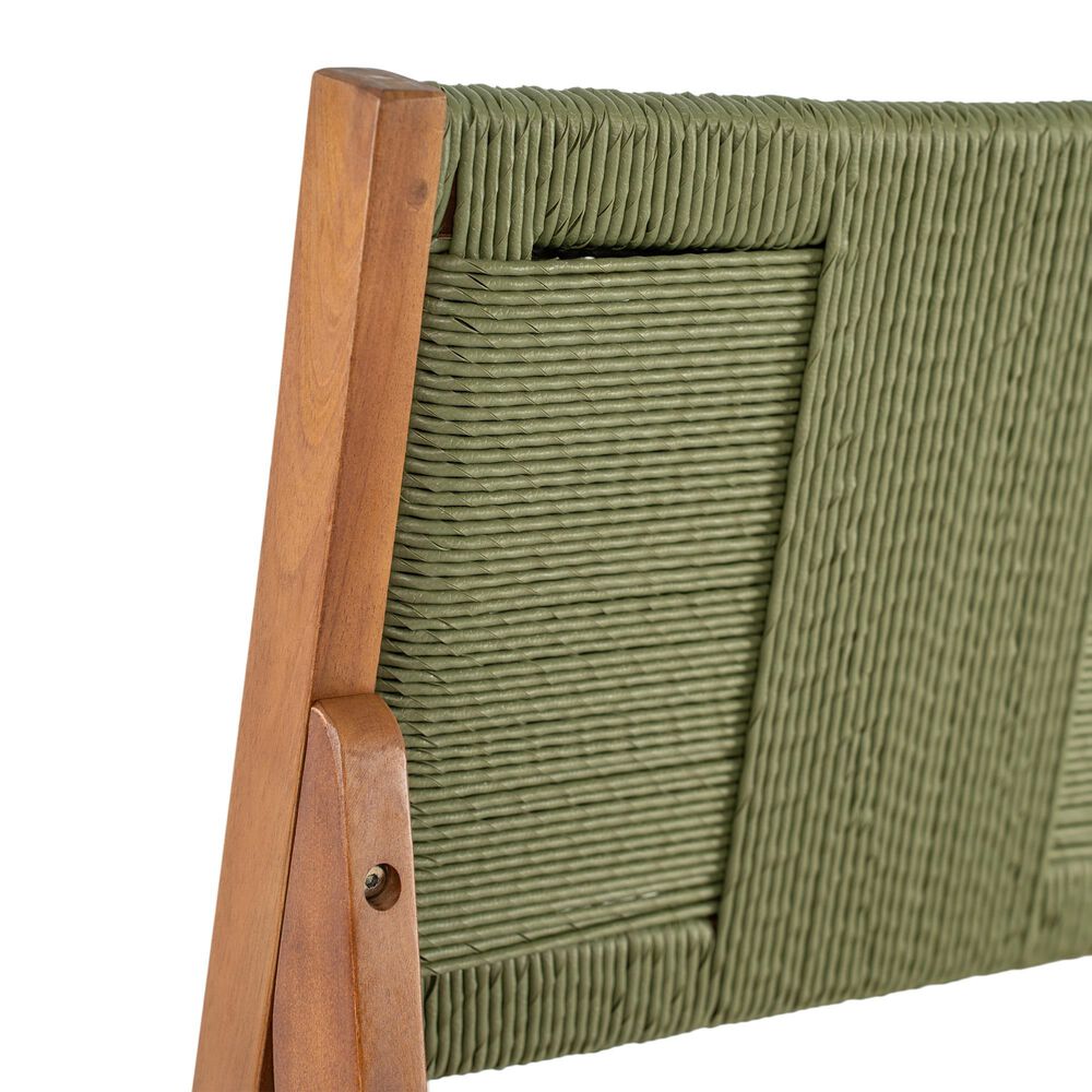 Hearth and Haven Outdoor Bar Stool with Green Wicker Back in Cream (Set of 2), , large