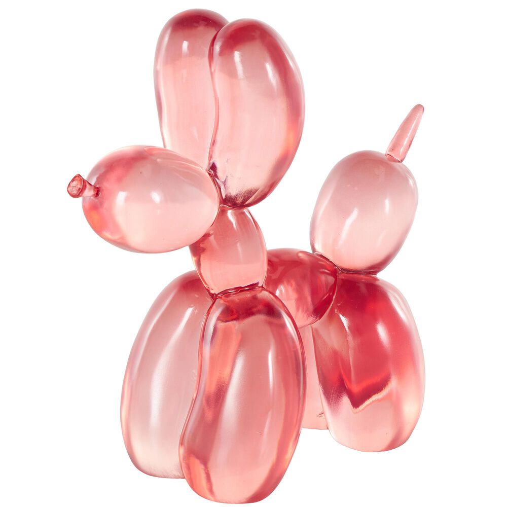 Maple and Jade Dog Tinted Ballon Decorative Sculpture in Pink, , large