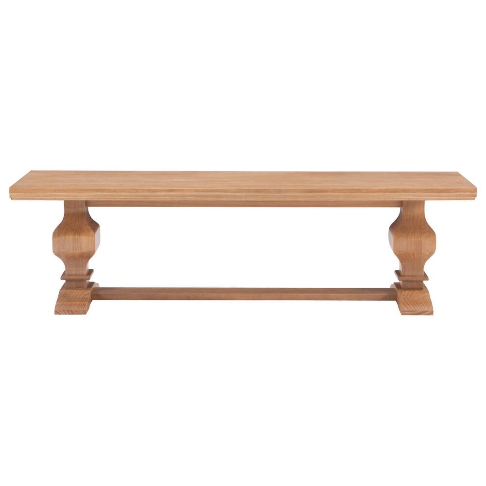 Linon Home Decor Mcleavy Bench in Rustic Honey, , large