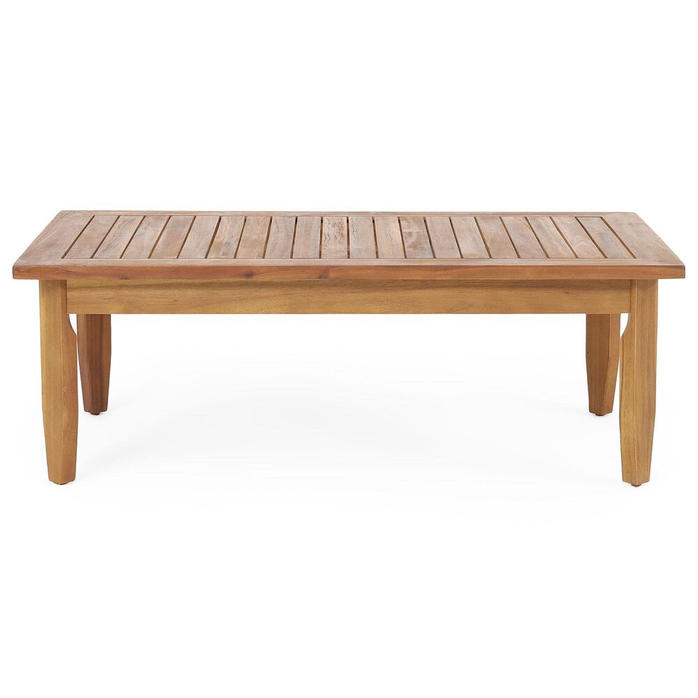 Hearth and Haven Aston 2-Piece Patio Chat Set with Gray Cushion in Teak, , large