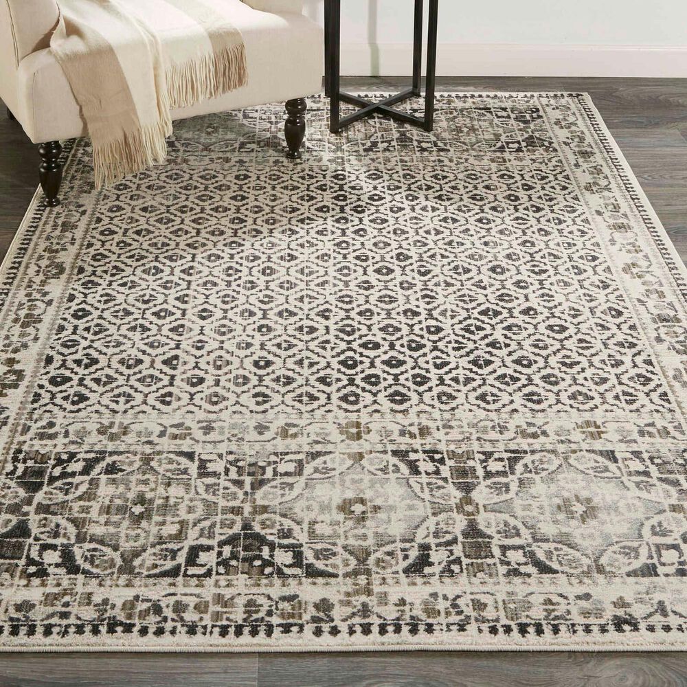Feizy Kano 7&#39;10&quot; x 11&#39; Gray and Ivory Area Rug, , large