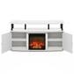 HOMLUX 47" TV Stand with Electric Fireplace and 2 Doors in White and Black, , large