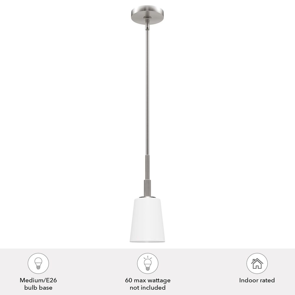 Hunter Nolita Mini 1-Light Pendant in Brushed Nickel, , large