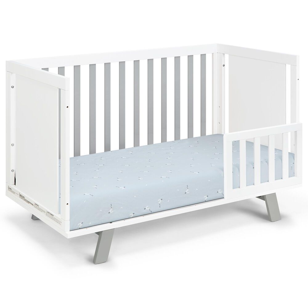 Hearth and Haven Livia 3-In-1 Convertible Island Crib in White and Gray, , large