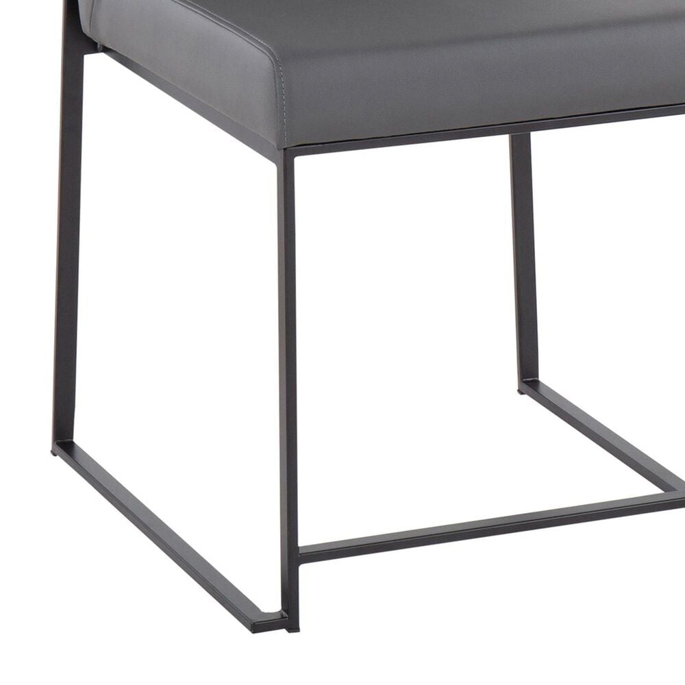 LumiSource Fuji Side Chair with Grey Cushion in Black (Set of 2), , large