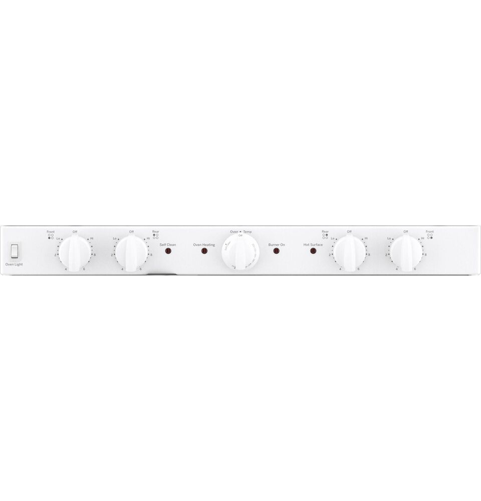 GE Appliances 30" Freestanding Self-Cleaning Radiant Front-Mount Range in White, , large