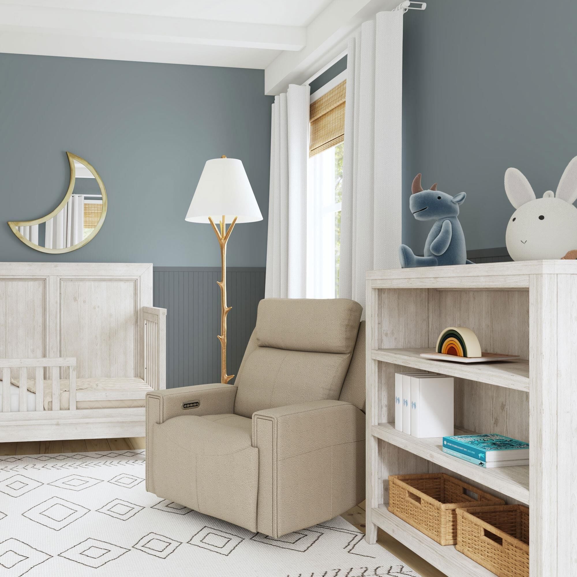 Eastern Shore Sierra Triple Power Nursery Glider in Latte
