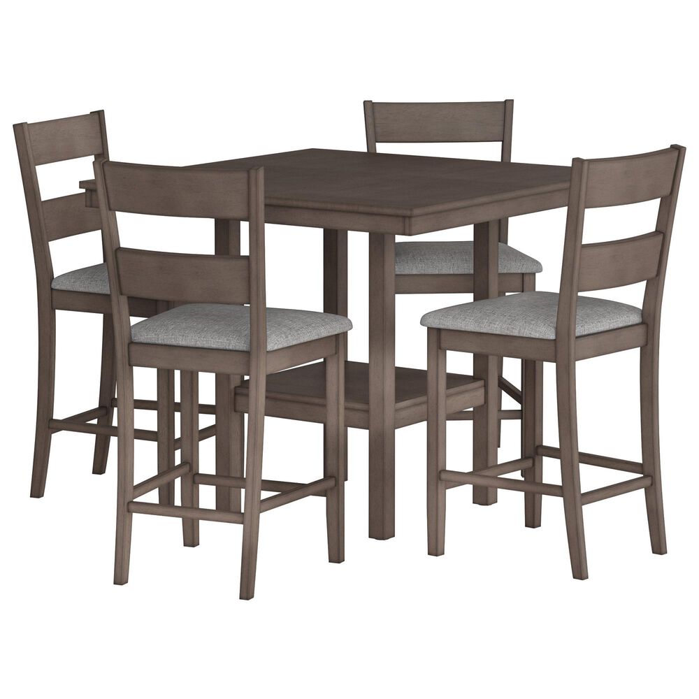 CorLiving Tuscany 5-Piece Counter Height Dining Set in Washed Grey, , large