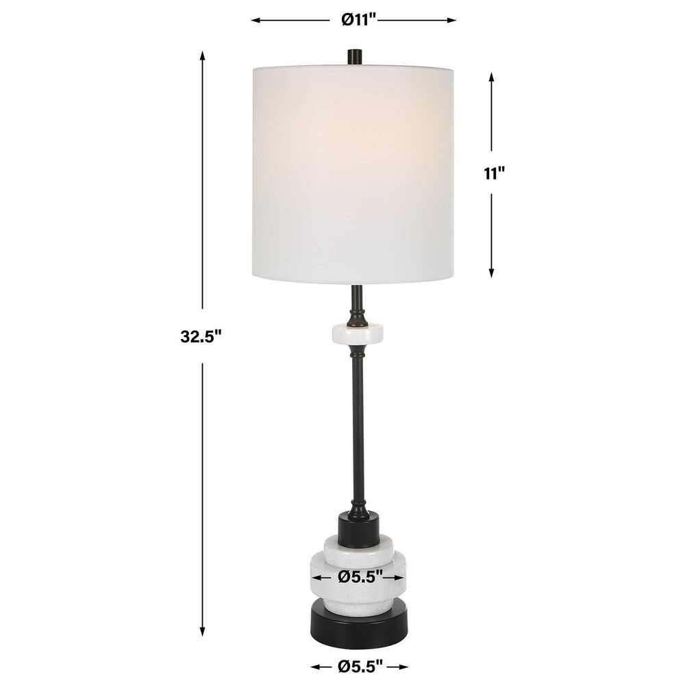 Uttermost Alliance Buffett Lamp in White and Black, , large