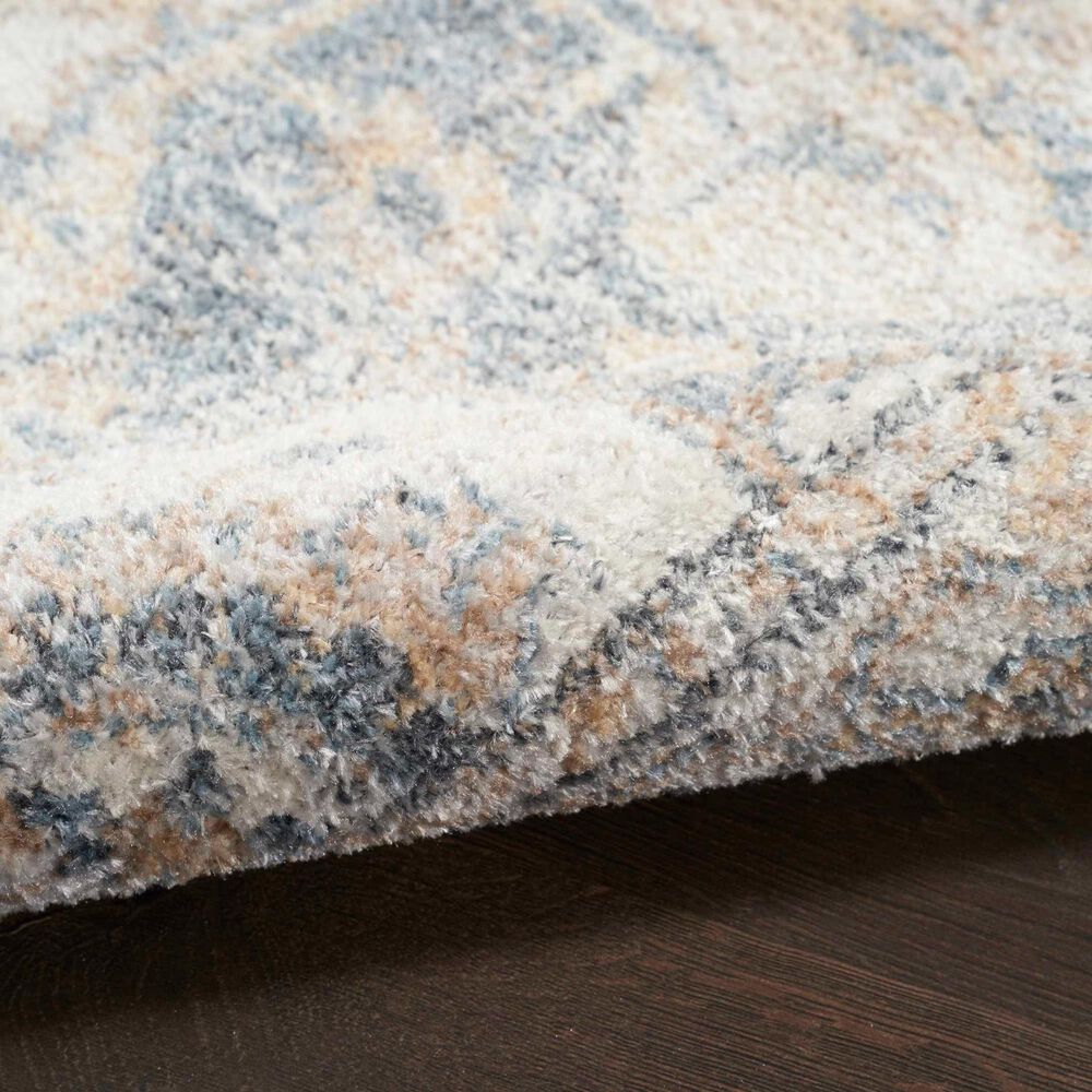 Nourison Astra Machine Washable 2&#39;2&quot; x 4&#39; Grey and Blue Area Rug, , large