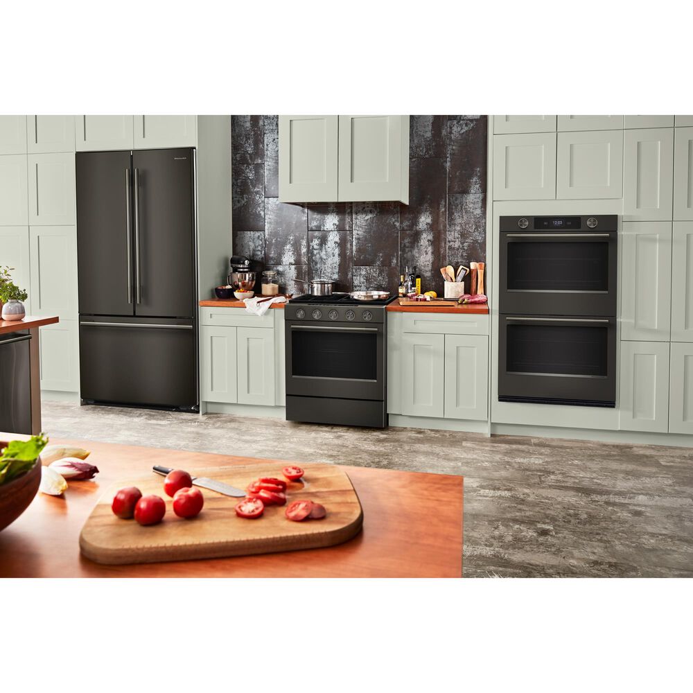 KitchenAid 10 Cu. Ft. Smart Electric Double Wall Oven with Intelligent Cooking Camera in Black Ore, , large