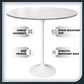 Leisuremod Verve 36" Round Bar Height Dining Table with Sintered Stone Top in White - Table Only, , large