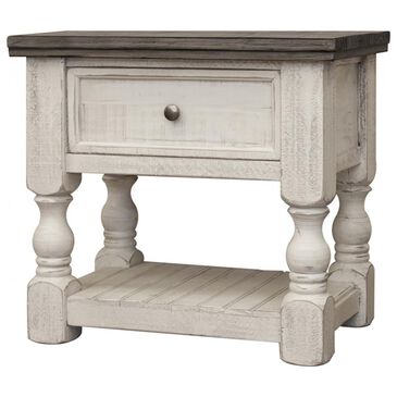 Fallridge Stone 1 Drawer Nightstand in Eggshell Antiqued, , large