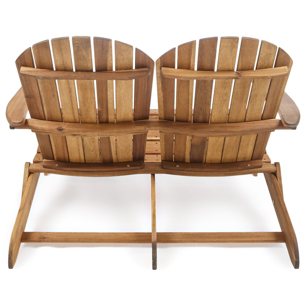 Hearth and Haven Malibu Outdoor Adirondack Loveseat in Natural, , large