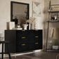 New Heritage Design Kailani 6-Drawer Dresser and Mirror in Black and Gold, , large