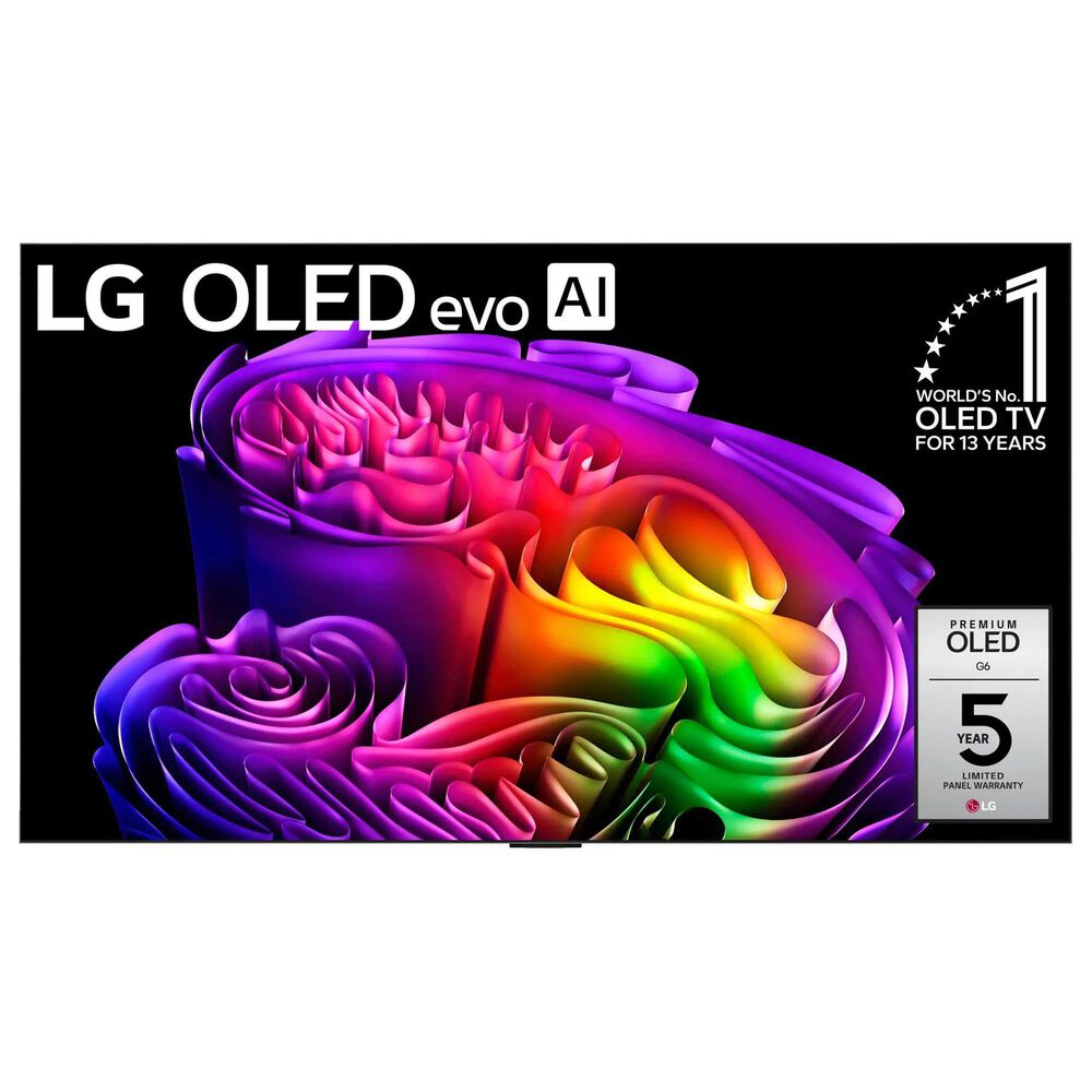 LG 55" Class G6 Series OLED evo AI 4K with Supplied Flush Wall Mount in Black - Smart TV, , large