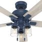 Hunter Hartland 52" Ceiling Fan with LED Lights in Indigo Blue, , large