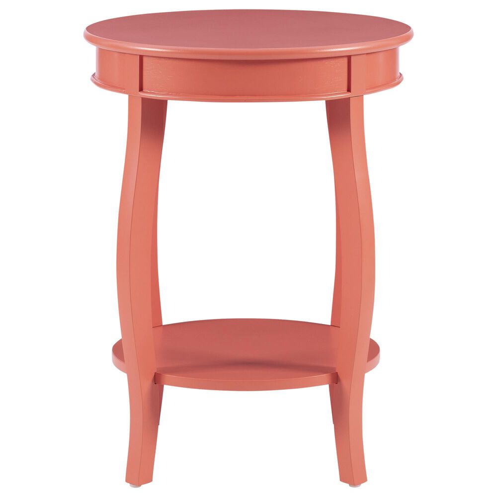 Linon Home Decor Aura Round Side Table in Coral, , large