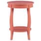 Linon Home Decor Aura Round Side Table in Coral, , large